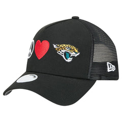 Jacksonville Jaguars New Era Women's Peace & Love Trucker 9FORTY Adjustable Hat - Black sale