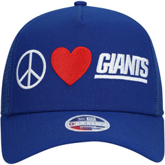 New York Giants New Era Women's Peace & Love Trucker 9FORTY Adjustable Hat - Royal for sale