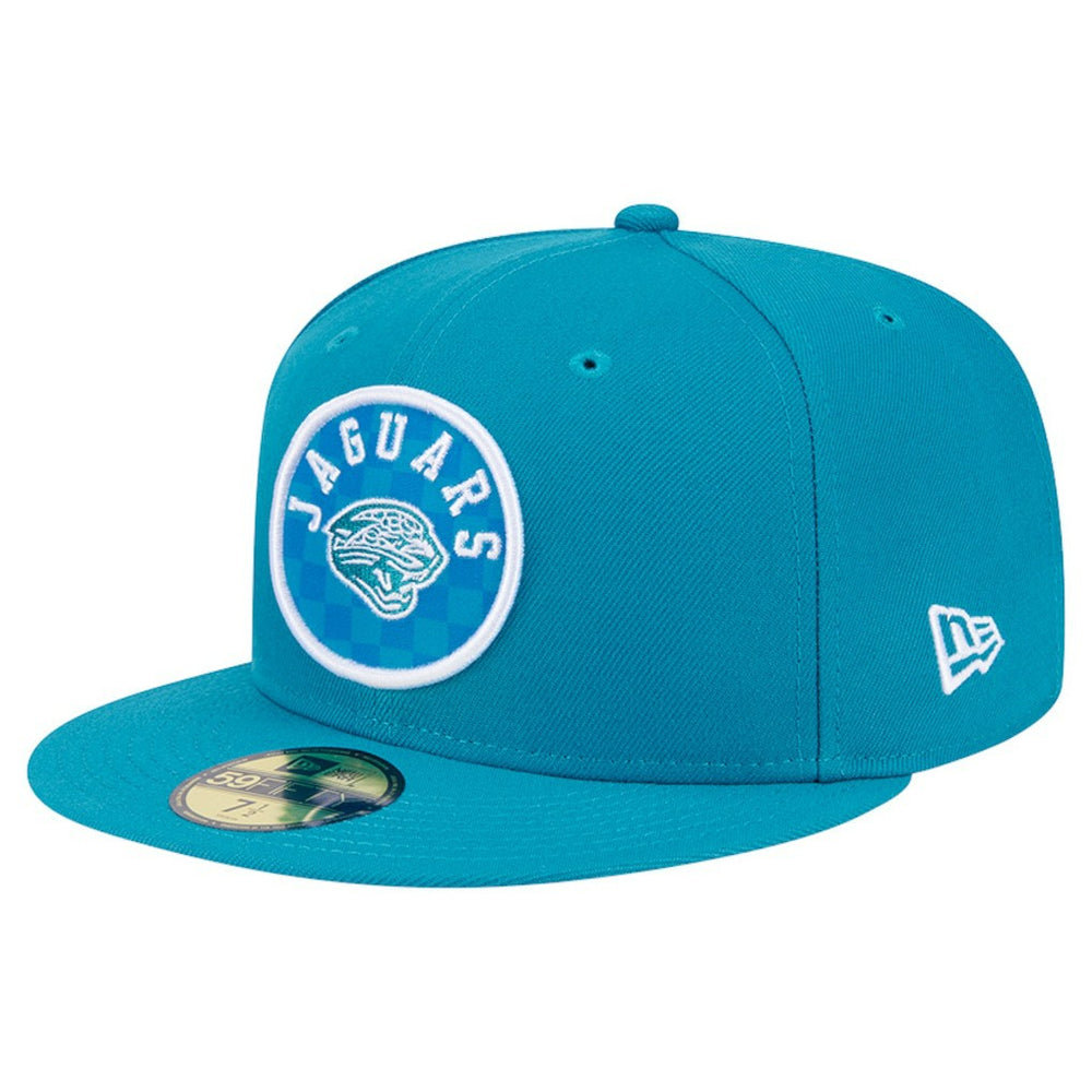 Jacksonville Jaguars New Era Checkered 59FIFTY Fitted Hat - Teal cheap