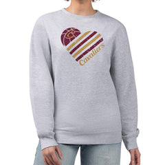 Cleveland Cavaliers G-III 4Her by Carl Banks Women's Heart Graphic Fleece Pullover Sweatshirt sale - Heather Gray cheap
