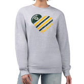 Green Bay Packers G-III 4Her by Carl Banks Women's Heart Graphic Fleece Pullover Sweatshirt - Heather Gray discount