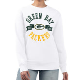 Green Bay Packers G-III 4Her by Carl Banks Women's Large Team Graphic Fleece Pullover Sweatshirt - White outlet