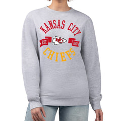 Kansas City Chiefs G-III 4Her by Carl Banks Women's Large Team Graphic Fleece Pullover Sweatshirt - Heather Gray online