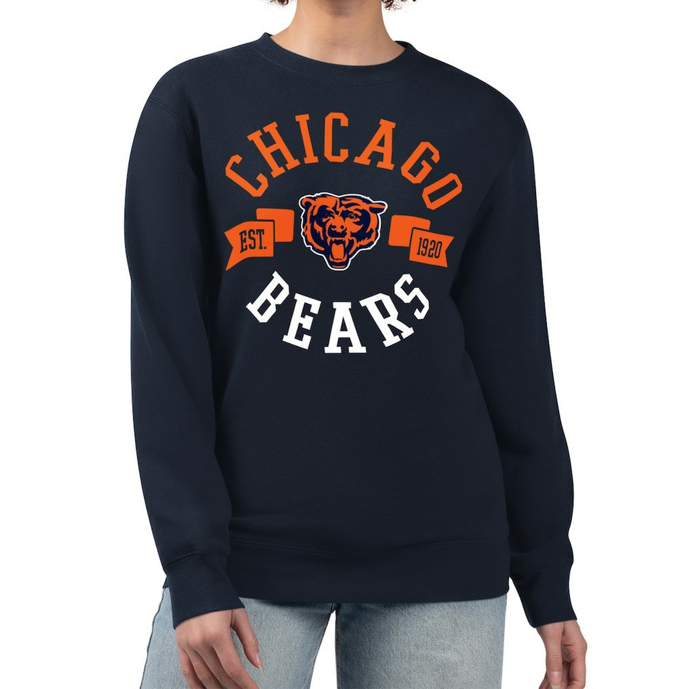 Chicago Bears G-III 4Her by Carl Banks Women's Large Team Graphic Fleece Pullover Sweatshirt - Navy online