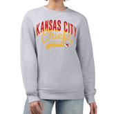 Kansas City Chiefs G-III 4Her by Carl Banks Women's Filigree Logo Graphic Fleece Pullover Sweatshirt - Heather Gray on sale
