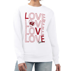 Tampa Bay Buccaneers G-III 4Her by Carl Banks Women's Lots of Love Graphic Fleece Pullover Sweatshirt - White for sale