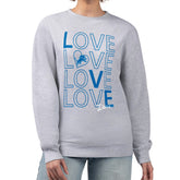 Detroit Lions G-III 4Her by Carl Banks Women's Lots of Love Graphic Fleece Pullover Sweatshirt - Heather Gray for sale