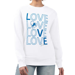 Detroit Lions G-III 4Her by Carl Banks Women's Lots of Love Graphic Fleece Pullover Sweatshirt - White discount