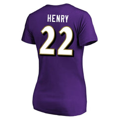 Derrick Henry Baltimore Ravens Women's Plus Size Fair Catch Name & Number Scoop Neck T-Shirt - Purple sale