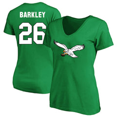 Saquon Barkley Philadelphia Eagles Women's Plus Size Fair Catch Name & Number Scoop Neck T-Shirt - Kelly Green outlet