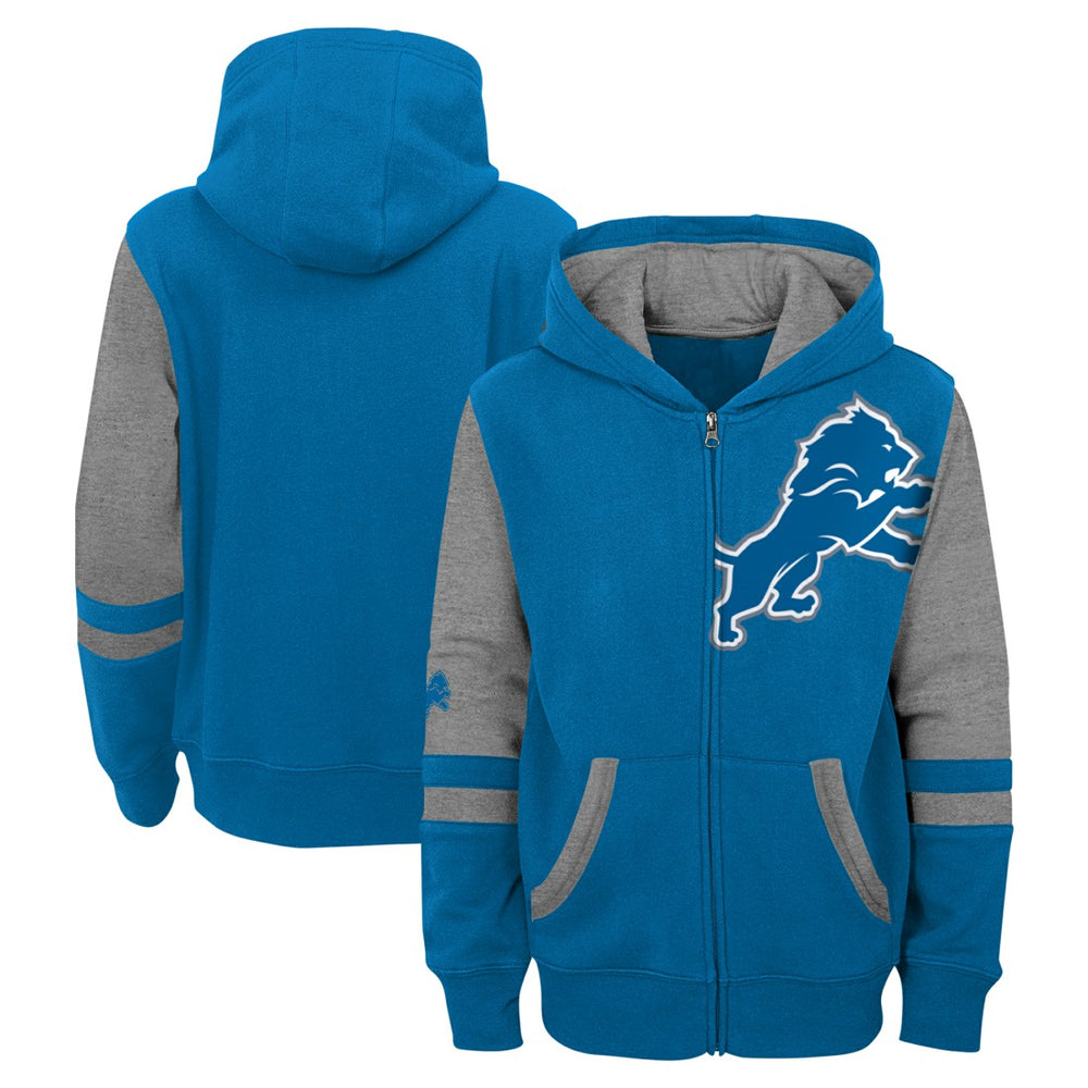 Detroit Lions Youth Stadium Color-Block Full-Zip Hoodie - Blue outlet