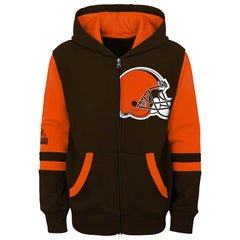 Cleveland Browns Preschool Stadium Color Block Full-Zip Hoodie - Brown discount