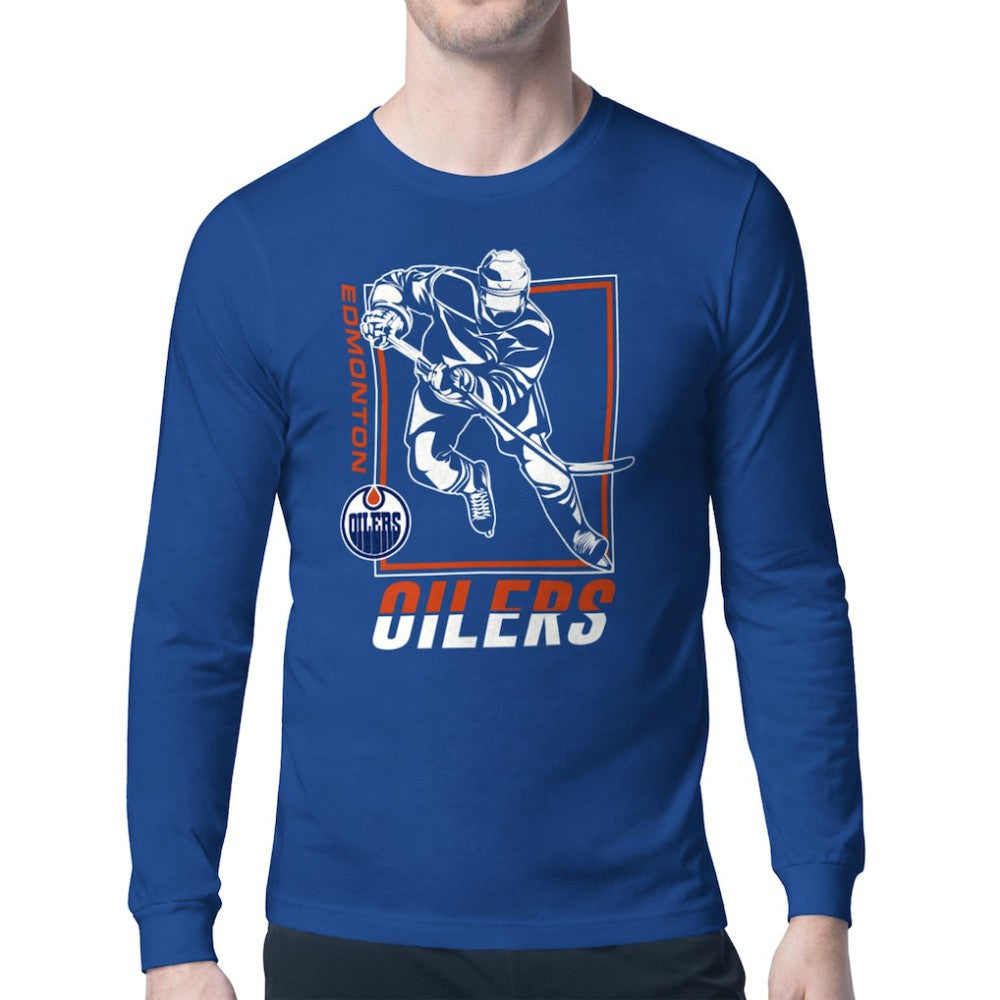 Edmonton Oilers Starter Player Grid Long Sleeve T-Shirt - Royal T-shirts
