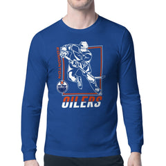 Edmonton Oilers Starter Player Grid Long Sleeve T-Shirt - Royal T-shirts