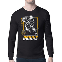 Boston Bruins Starter Player Grid Long Sleeve T-Shirt - Black T-shirts