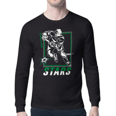 Dallas Stars Starter Player Grid Long Sleeve T-Shirt - Black T-shirts
