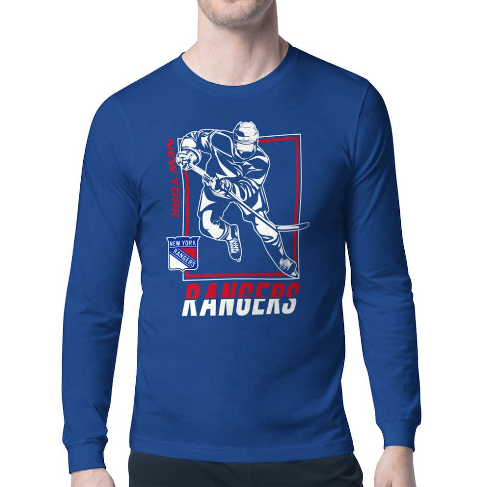 New York Rangers Starter Player Grid Long Sleeve T-Shirt - Blue T-shirts
