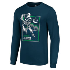 Vancouver Canucks Starter Player Grid Long Sleeve T-Shirt - Blue T-shirts
