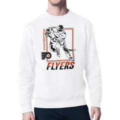 Philadelphia Flyers Starter Player Grid Fleece Pullover Sweatshirt - White Sweatshirts