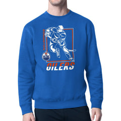 Edmonton Oilers Starter Player Grid Fleece Pullover Sweatshirt - Royal Sweatshirts