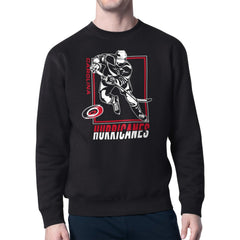 Carolina Hurricanes Starter Player Grid Fleece Pullover Sweatshirt - Black Sweatshirts