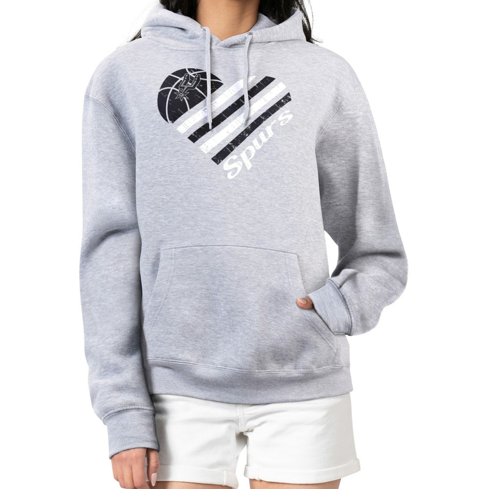 San Antonio Spurs G-III 4Her by Carl Banks Women's Heart Pullover Hoodie - Heather Gray sale