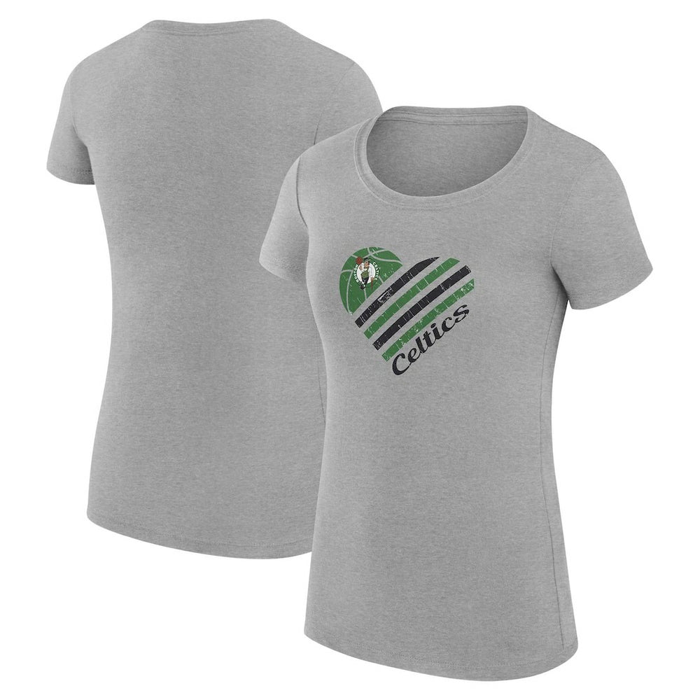 Boston Celtics G-III 4Her by Carl Banks Women's Super-Slim Fit Lightweight Heart T-Shirt - Heather Gray on sale