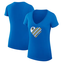 Golden State Warriors G-III 4Her by Carl Banks Women's Super-Slim Fit Lightweight Heart V-Neck T-Shirt sale - Royal for sale