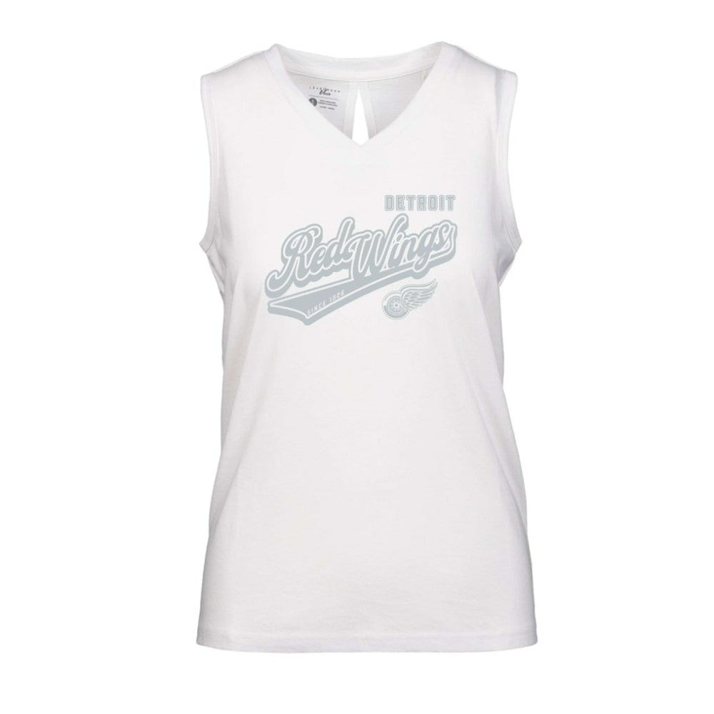 Detroit Red Wings Levelwear Women's Paisley Sweep V-Neck Tank Top - White Tank Top