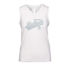 Chicago Blackhawks Levelwear Women's Paisley Sweep V-Neck Tank Top - White Tank Top