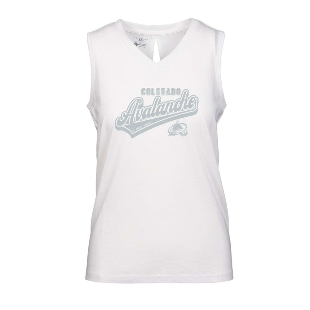 Colorado Avalanche Levelwear Women's Paisley Sweep V-Neck Tank Top - White Tank Top