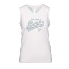 San Jose Sharks Levelwear Women's Paisley Sweep V-Neck Tank Top - White Tank Top