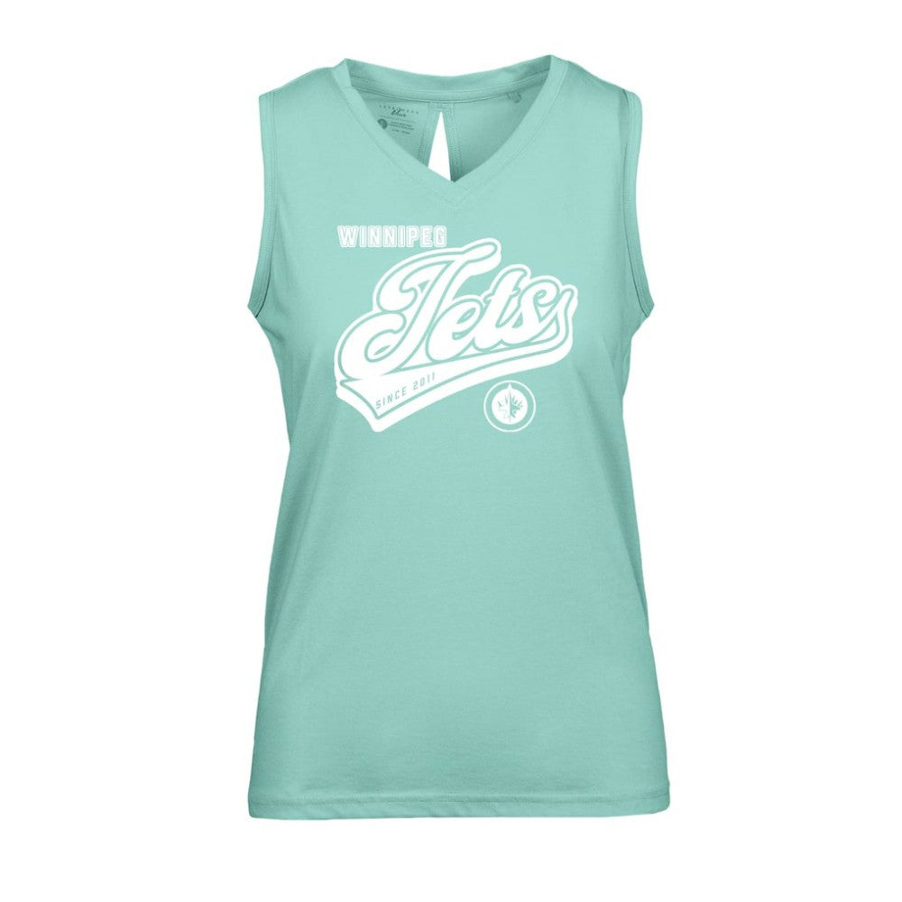 Winnipeg Jets Levelwear Women's Paisley Sweep V-Neck Tank Top - Mint Tank Top