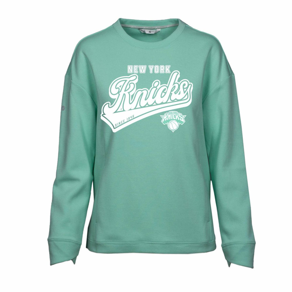 New York Knicks Levelwear Women's Fiona Sweep Pullover Sweatshirt - Mint for sale