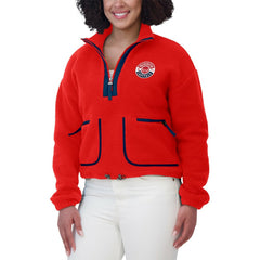 Washington Capitals WEAR by Erin Andrews Women's Polar Fleece Half-Zip Jacket - Red Jackets