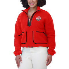 Detroit Red Wings WEAR by Erin Andrews Women's Polar Fleece Half-Zip Jacket - Red Jackets
