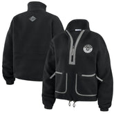 Los Angeles Kings WEAR by Erin Andrews Women's Polar Fleece Half-Zip Jacket - Black Jackets