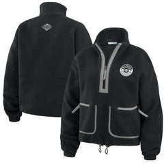 Los Angeles Kings WEAR by Erin Andrews Women's Polar Fleece Half-Zip Jacket - Black Jackets