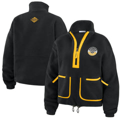 Boston Bruins WEAR by Erin Andrews Women's Polar Fleece Half-Zip Jacket - Black Jackets