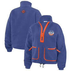 New York Islanders WEAR by Erin Andrews Women's Polar Fleece Half-Zip Jacket - Royal Jackets