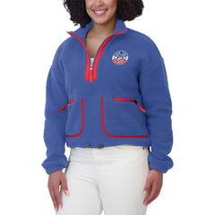 New York Rangers WEAR by Erin Andrews Women's Polar Fleece Half-Zip Jacket - Blue Jackets
