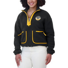 Pittsburgh Penguins WEAR by Erin Andrews Women's Polar Fleece Half-Zip Jacket - Black Jackets