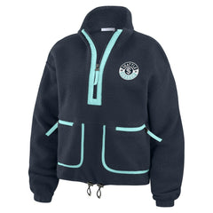 Seattle Kraken WEAR by Erin Andrews Women's Polar Fleece Half-Zip Jacket - Deep Sea Blue Jackets