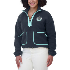 Seattle Kraken WEAR by Erin Andrews Women's Polar Fleece Half-Zip Jacket - Deep Sea Blue Jackets