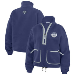Toronto Maple Leafs WEAR by Erin Andrews Women's Polar Fleece Half-Zip Jacket - Blue Jackets