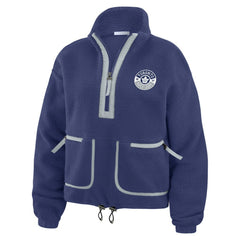 Toronto Maple Leafs WEAR by Erin Andrews Women's Polar Fleece Half-Zip Jacket - Blue Jackets