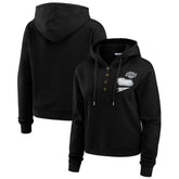 Los Angeles Kings WEAR by Erin Andrews Women's Waffle-Knit Pullover Hoodie - Black Hoodies