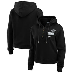 Los Angeles Kings WEAR by Erin Andrews Women's Waffle-Knit Pullover Hoodie - Black Hoodies