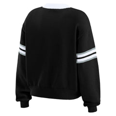 Los Angeles Kings WEAR by Erin Andrews Women's Cropped Lace-Up Sweater - Black
