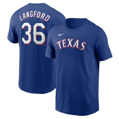 Wyatt Langford Texas Rangers Fuse Name & Number T-Shirt Royal